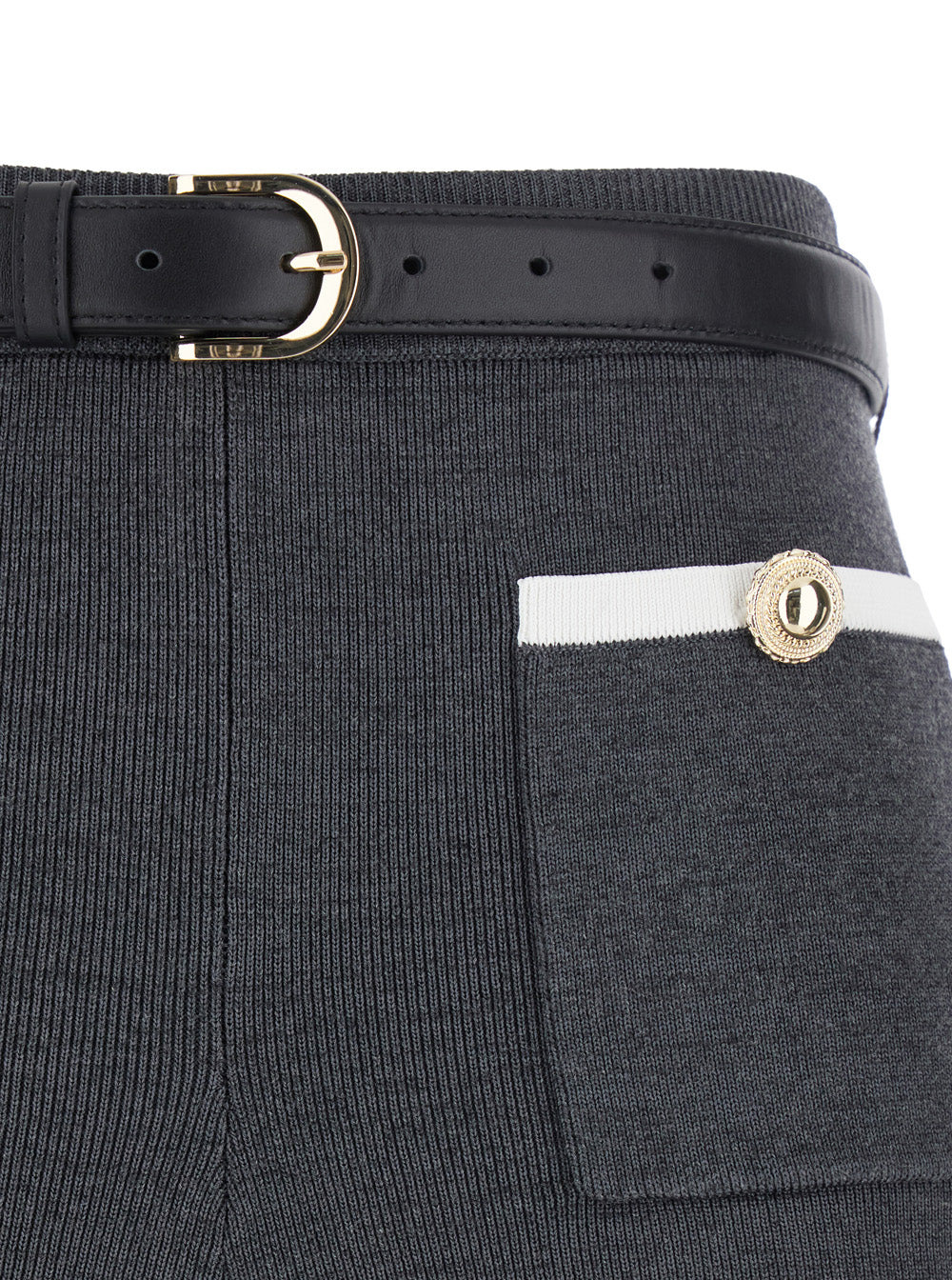 Self-Portrait Women Grey Knit Shorts - 3