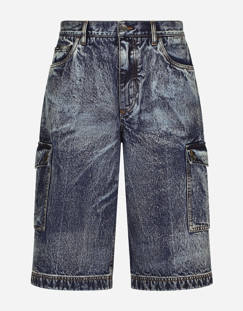 Blue wash denim shorts 3