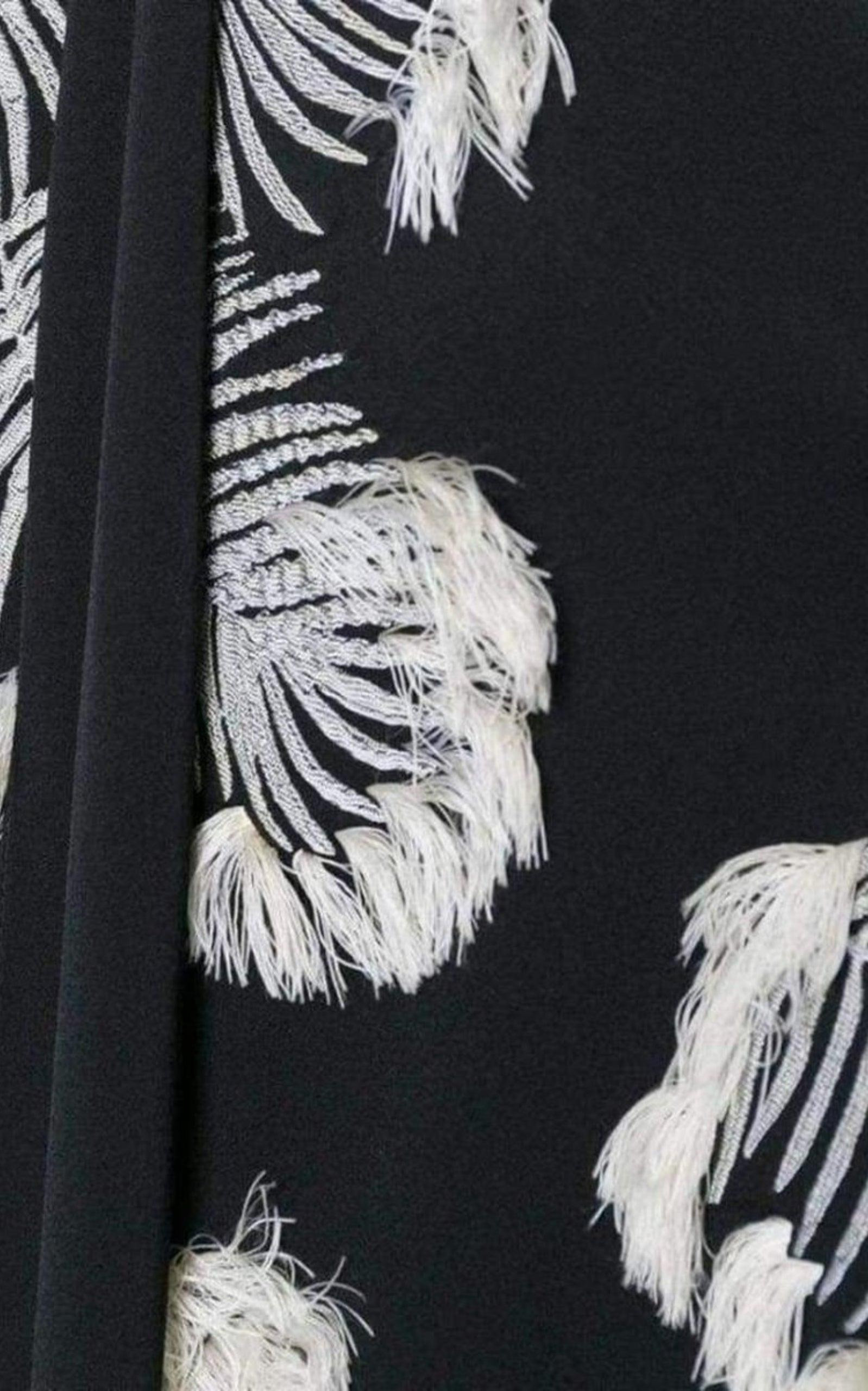 Palm Jacquard Silk Blend Blouse - 4