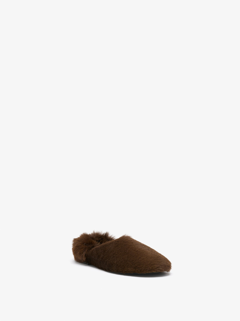 Ruched Tee Slippers in Shearling 2