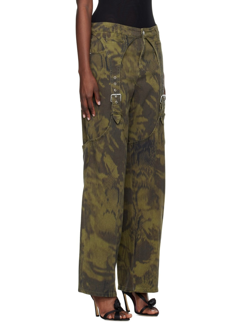 Khaki Pattern Denim Trousers 2