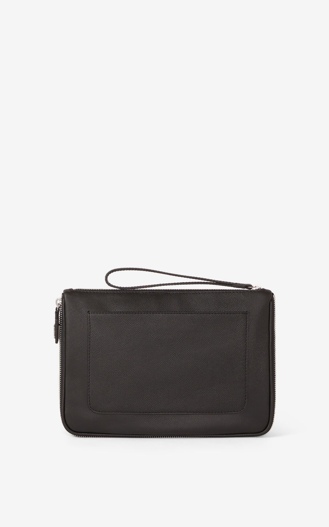 KENZO Kompact large leather box-pleat pouch bag - 4