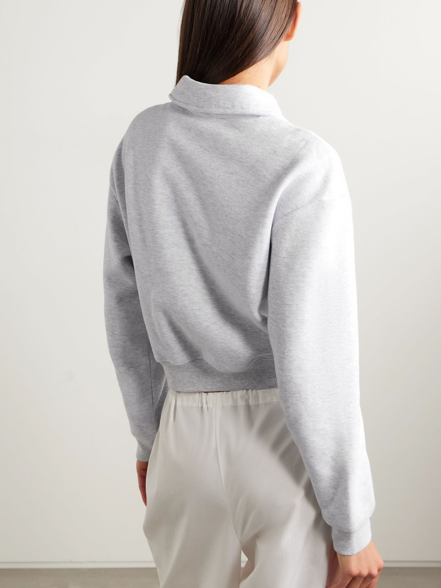 Cotton-Blend Jersey Long Sleeve Henley - Light Heather Grey Light gray - 3
