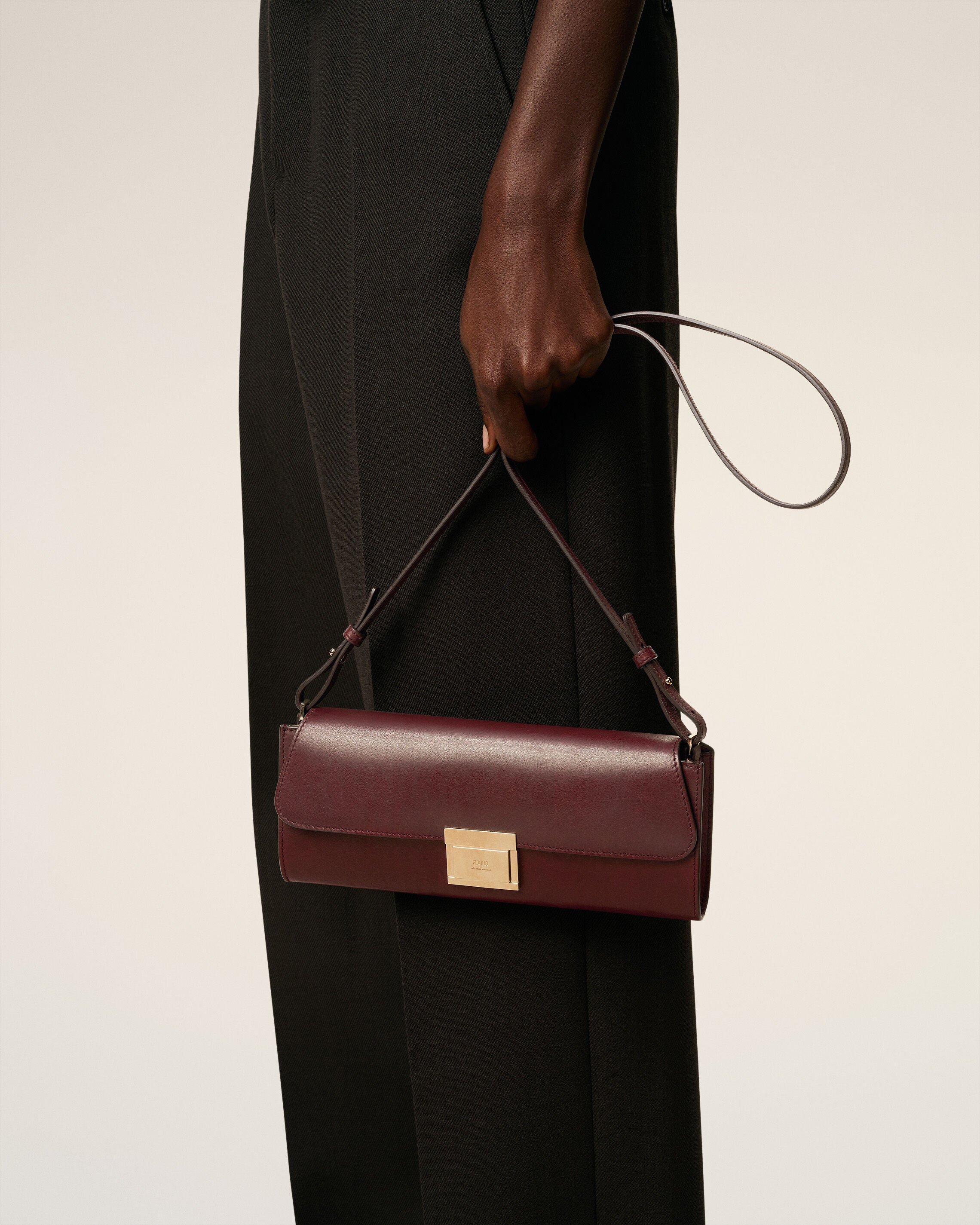 BURGUNDY SMOOTH LEATHER MIMI POUCH - 2