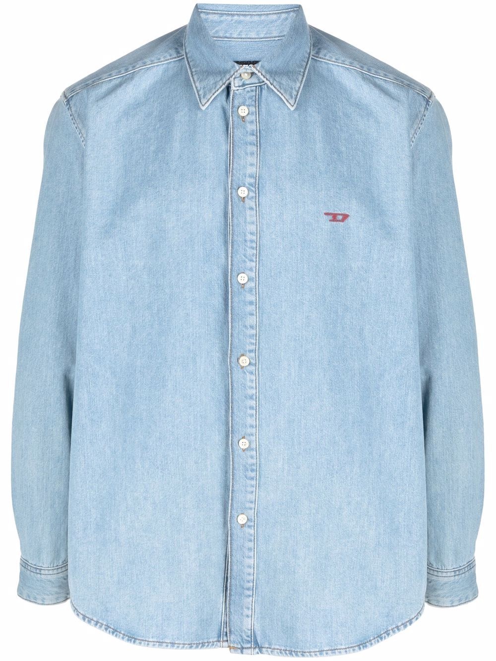 long-sleeved denim shirt - 1