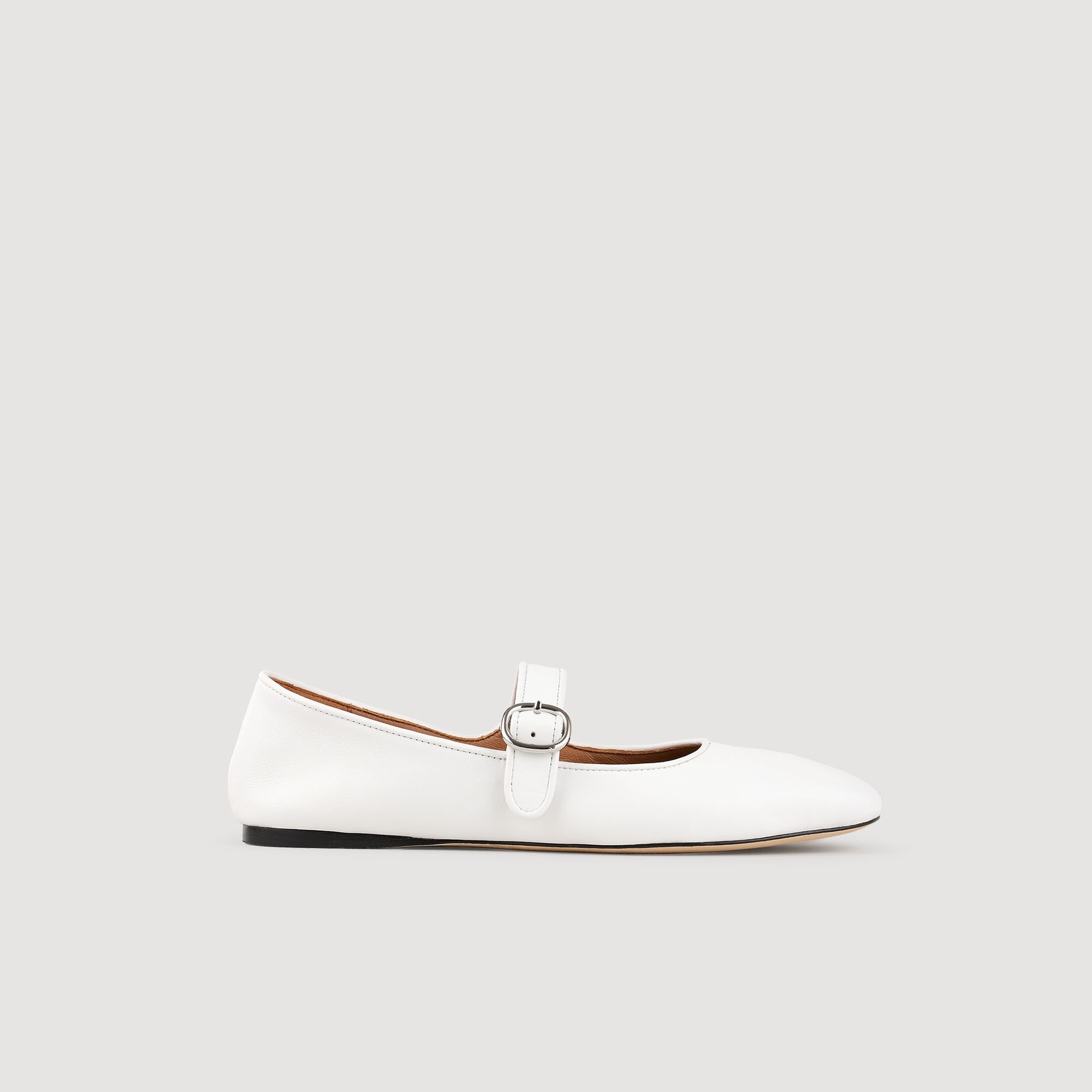 SHINY LEATHER BALLET FLATS - 5