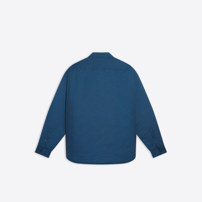 BALENCIAGA Men's Padded Large Fit Shirt in Blue/grey outlook