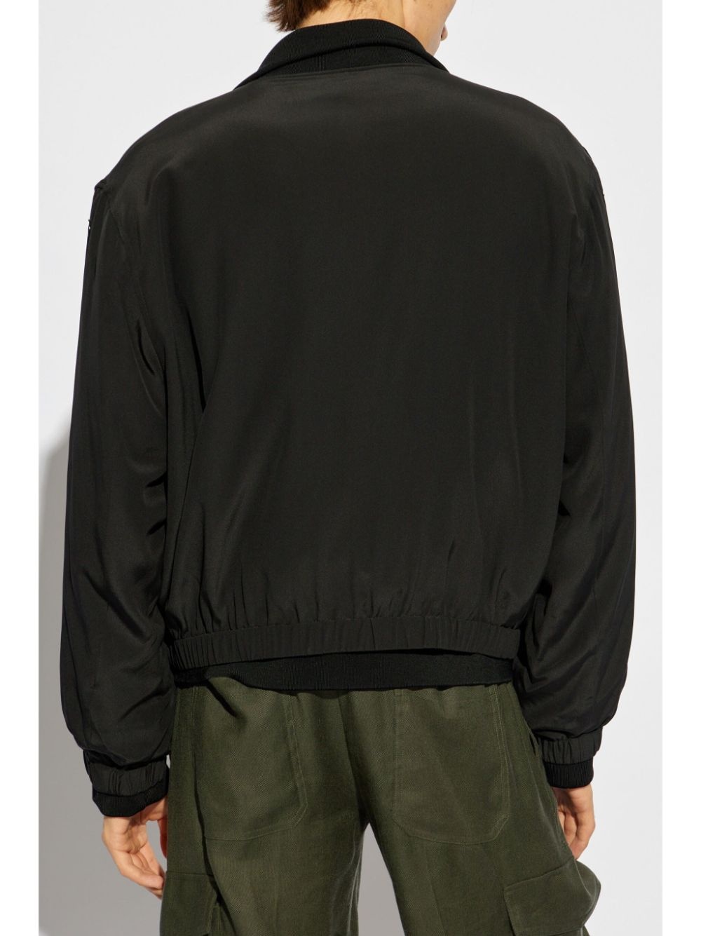 layered silk bomber jacket - 4