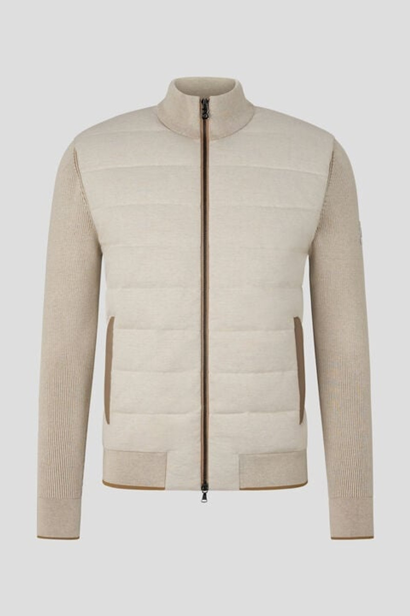 Renee Hybrid knit jacket in Sand 1