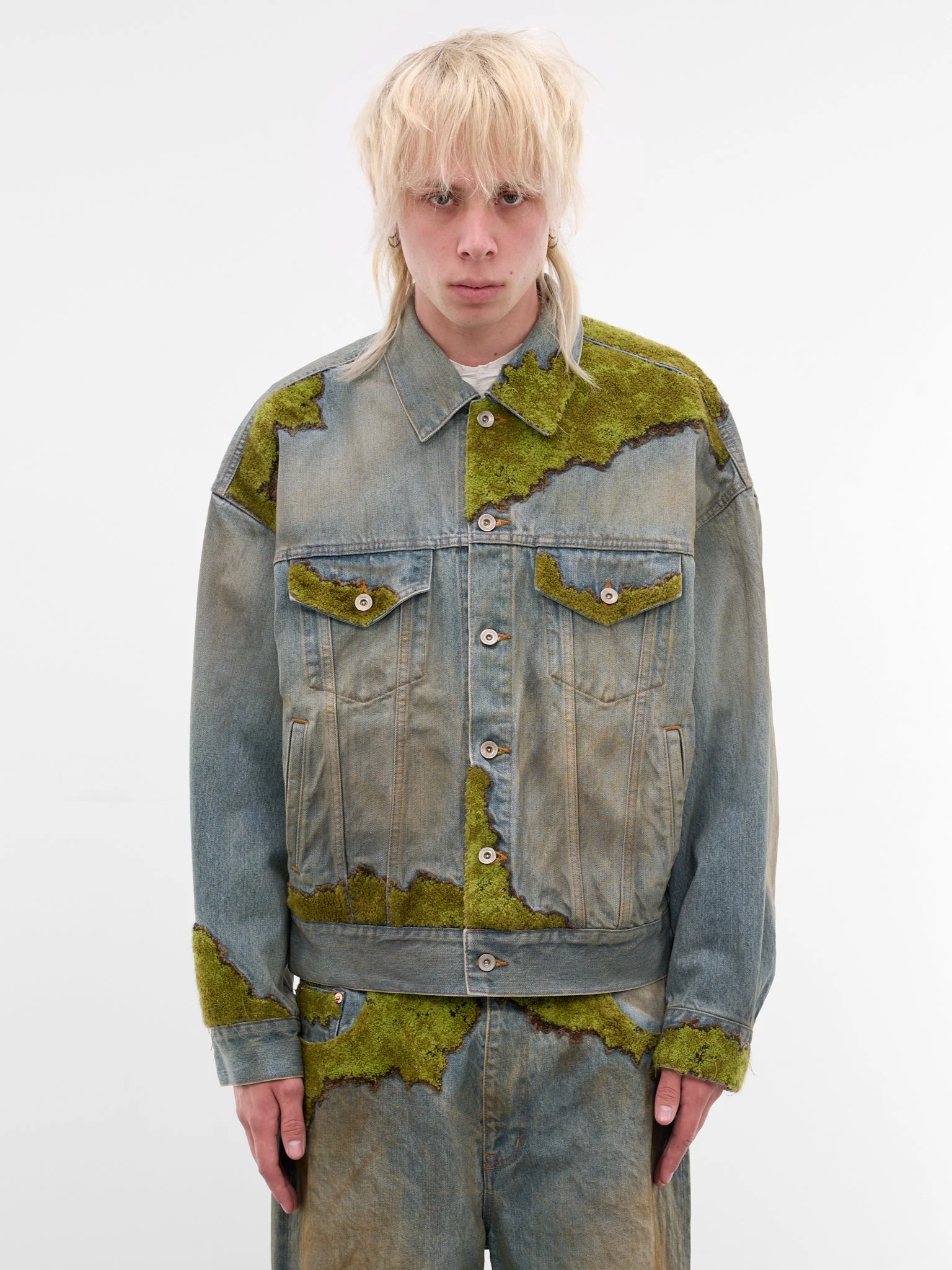 Moss Embroidery Denim Jacket - 1