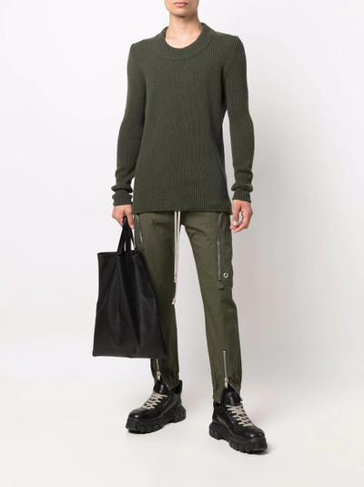 Rick Owens cashmere-blend ribbed knit jumper outlook