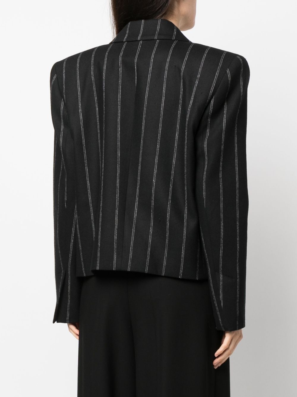 striped double-breasted wool blazer - 4