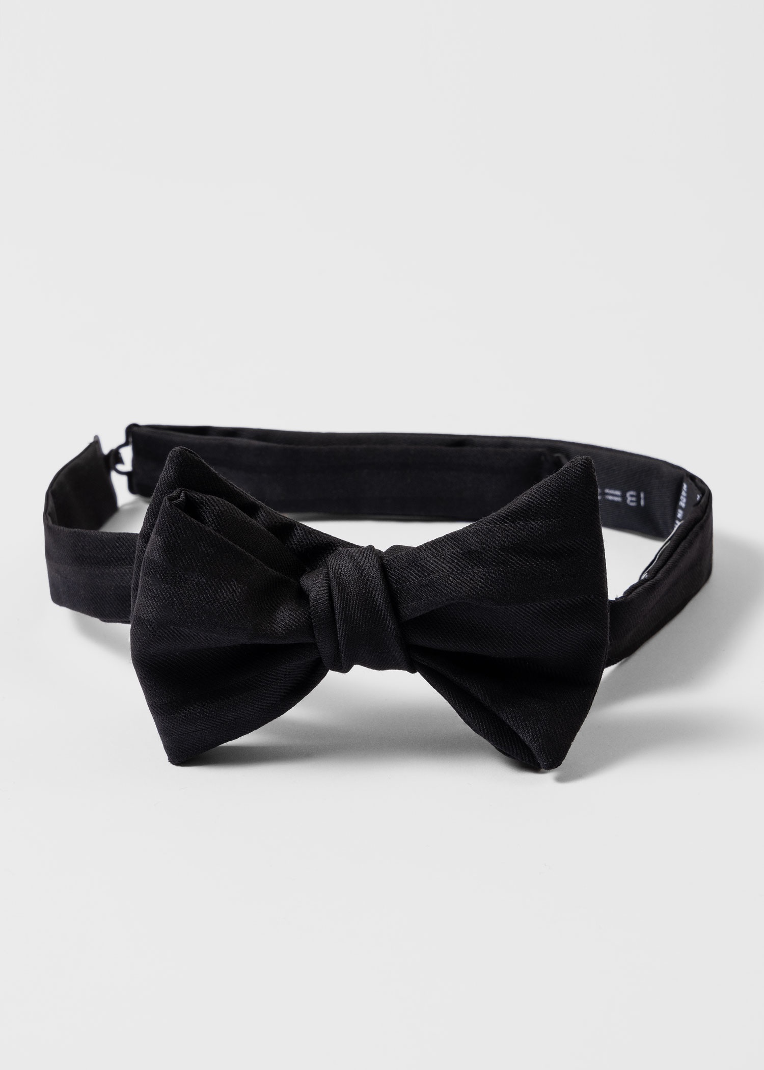 Black 'Shadow Stripe' Bow Tie - 3