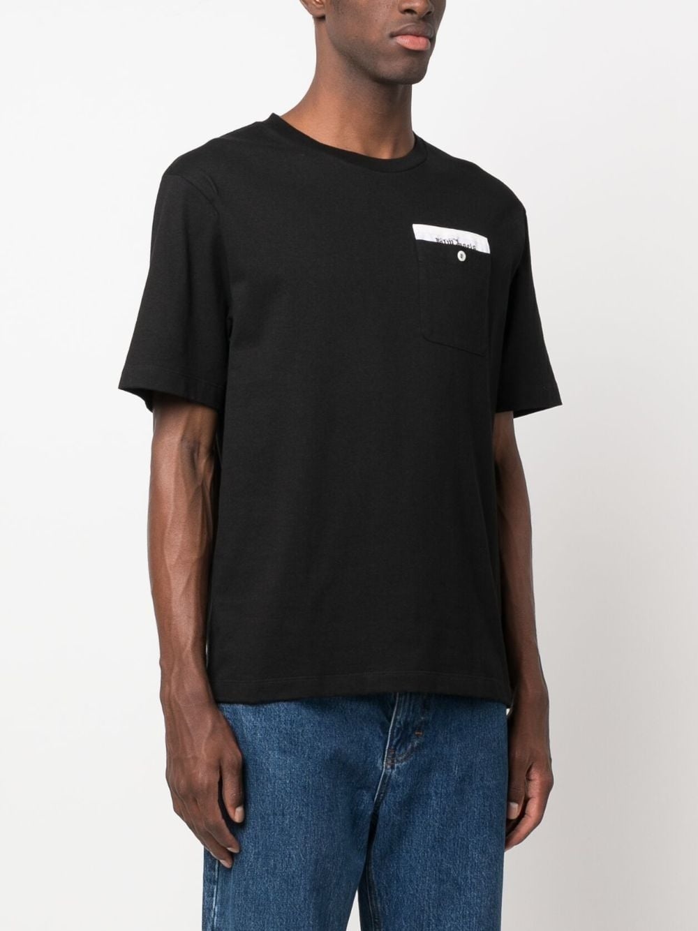 logo-tape cotton T-shirt - 3