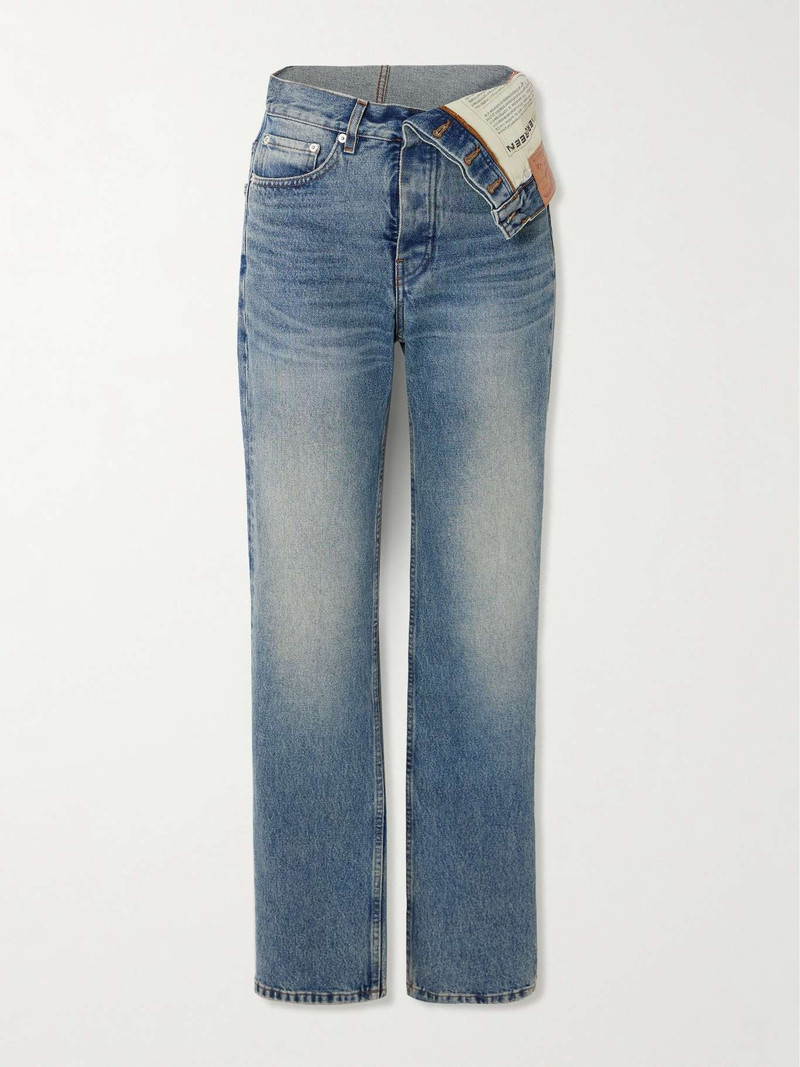 Evergreen asymmetric high-rise straight-leg jeans 1
