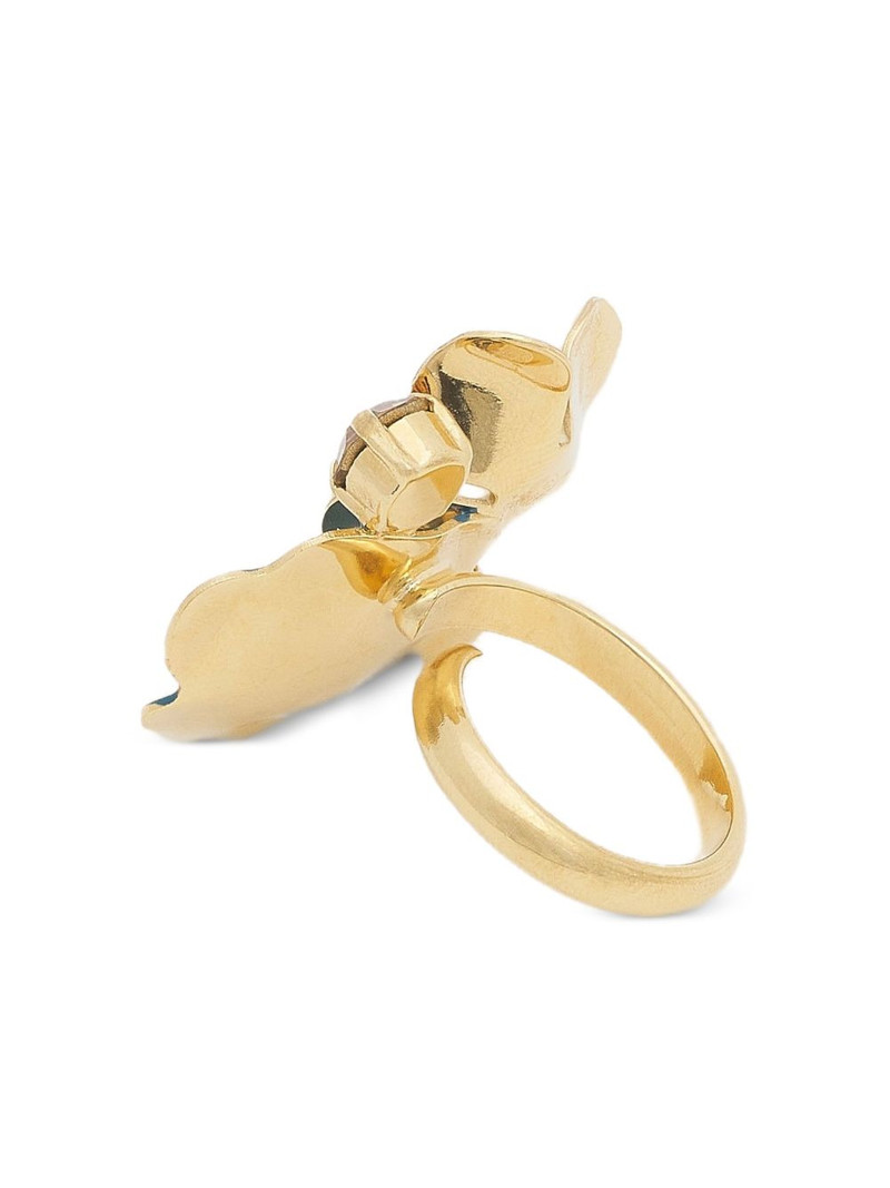 Marni enamelled flower rhinestone ring outlook