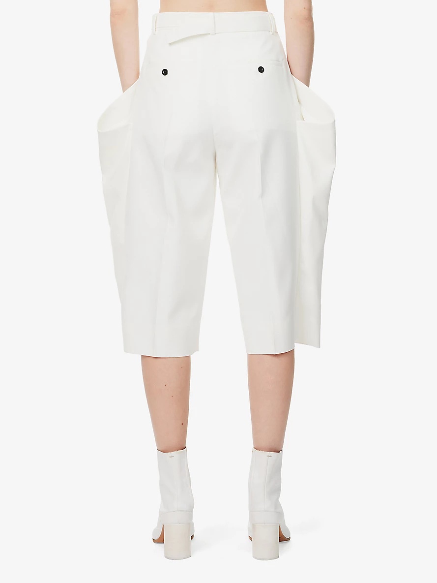 Cropped Wide-Leg Woven Trousers - 4