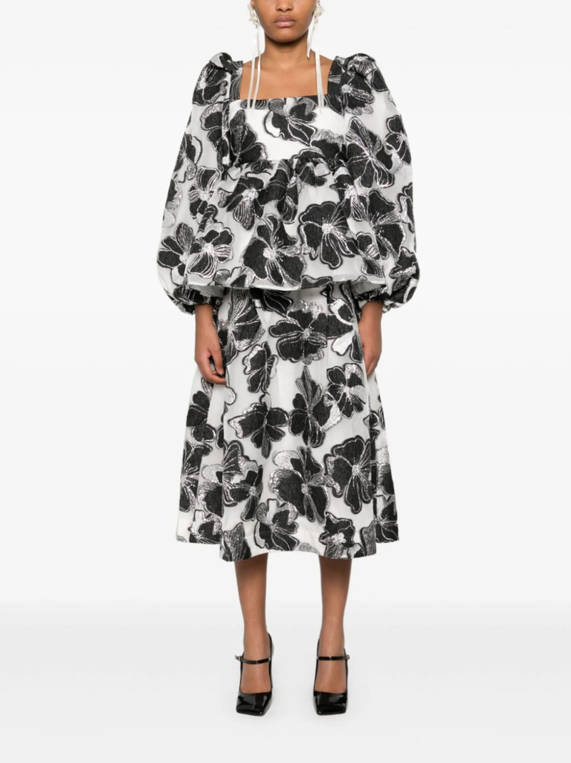STINE GOYA Anemone-jacquard voluminous midi skirt outlook