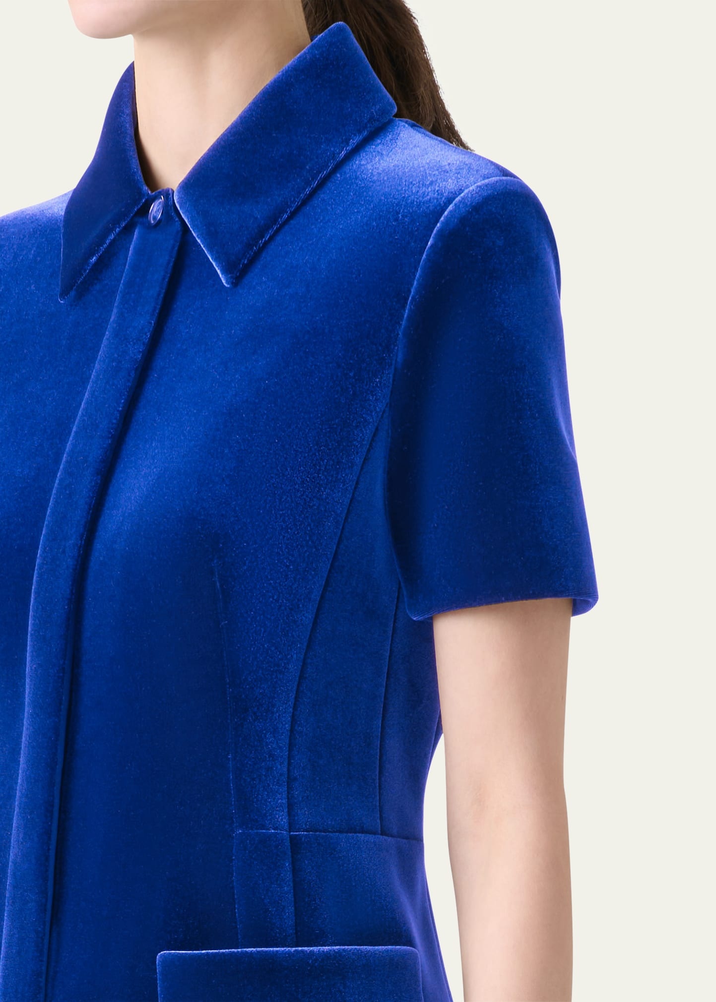 Velvet Patch Pocket Dress - 5