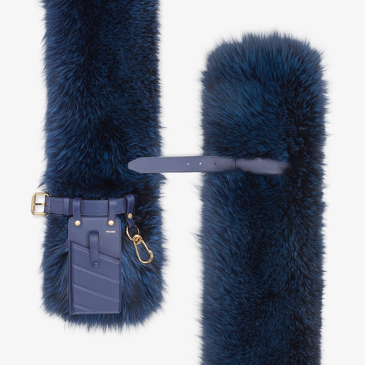 Blue fox fur stole - 1