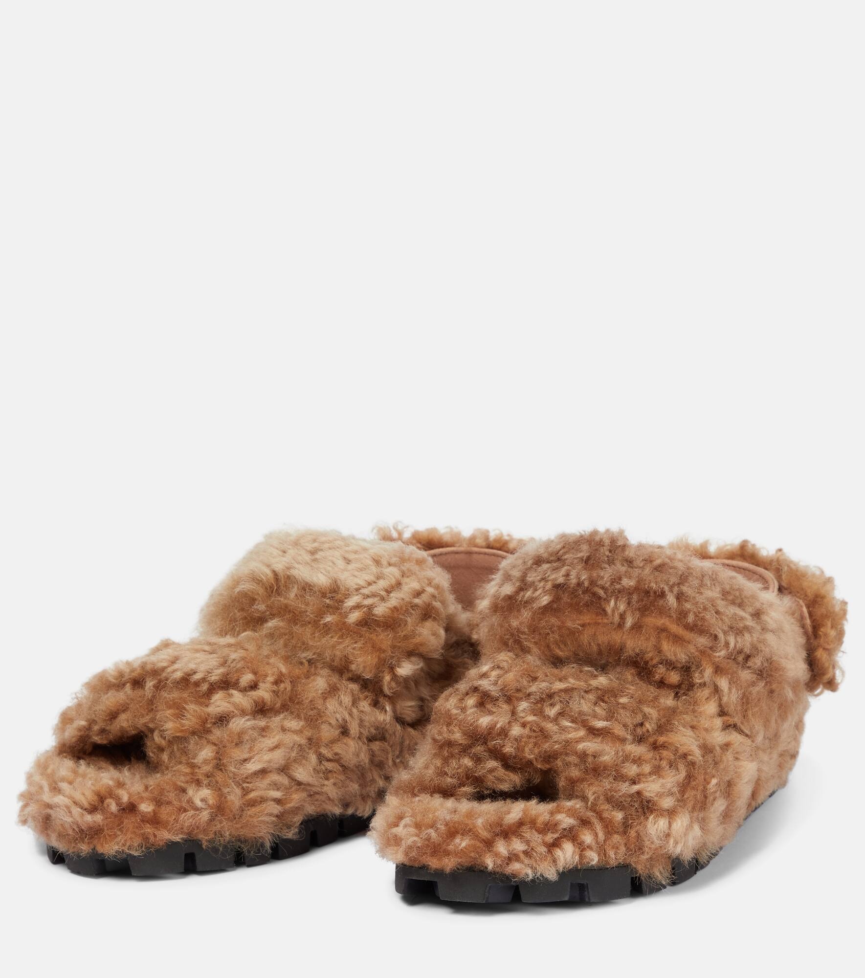 Shearling sandals - 5