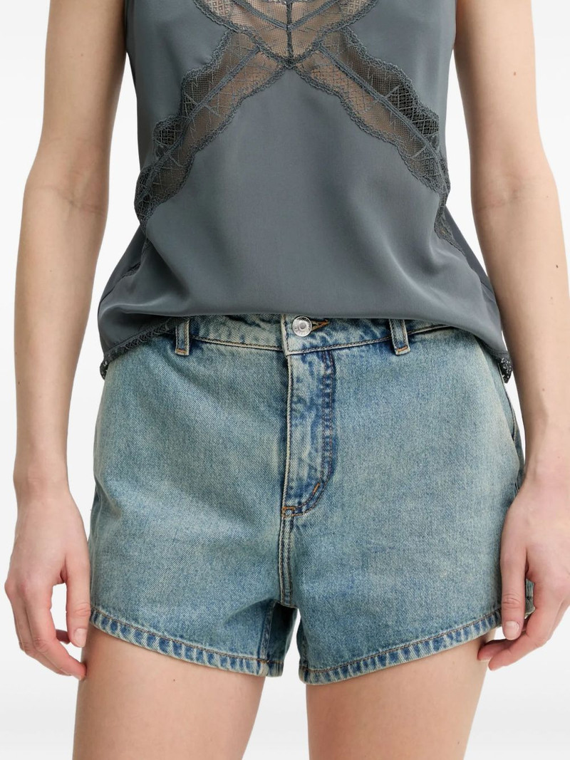 Zadig & Voltaire logo-plaque denim shorts outlook