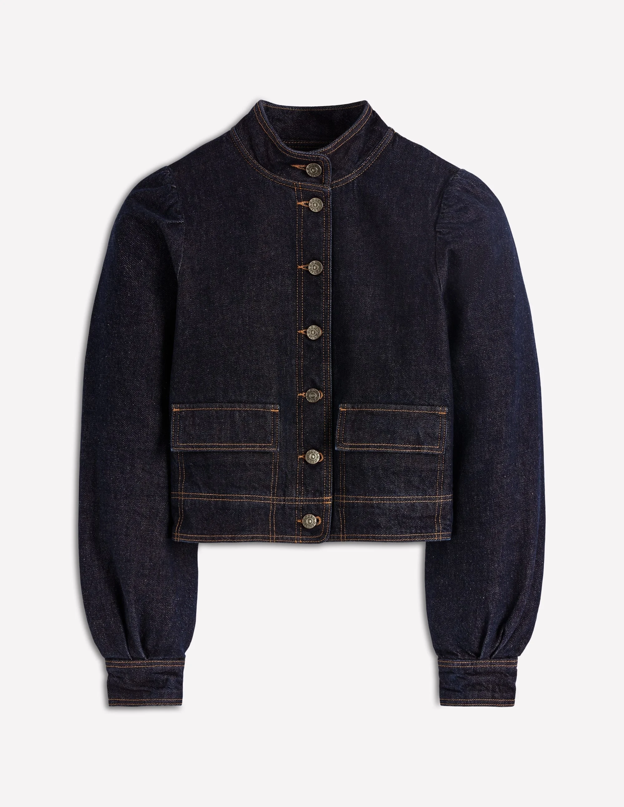 Topstitch Denim Jacket-Indigo - 1