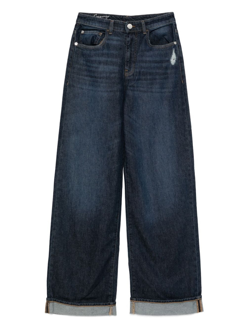 distressed wide-leg jeans 1
