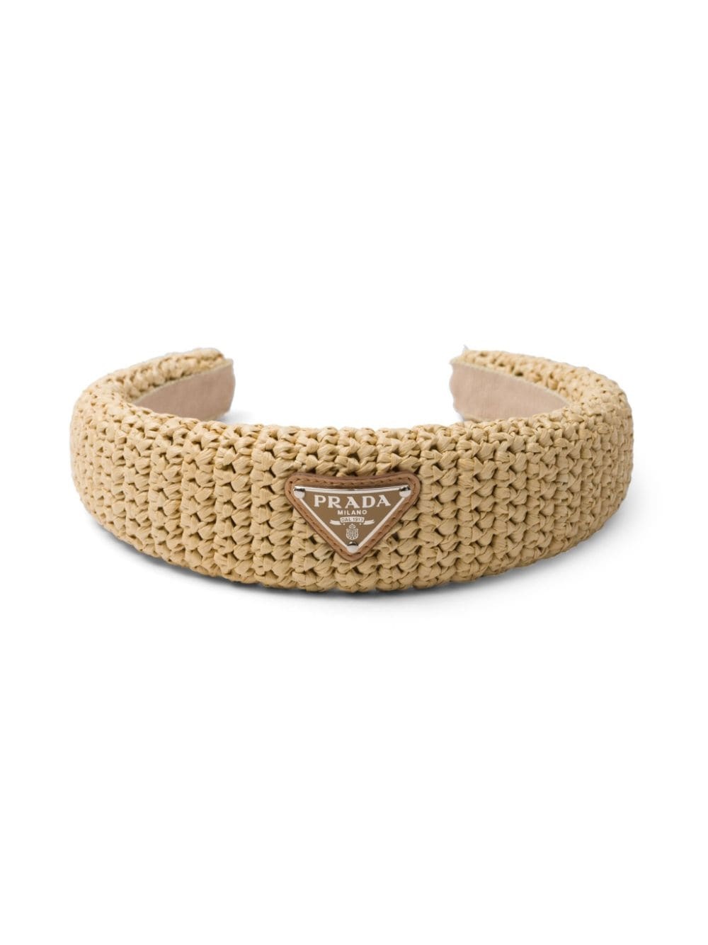 triangle-logo crochet-knit headband - 2