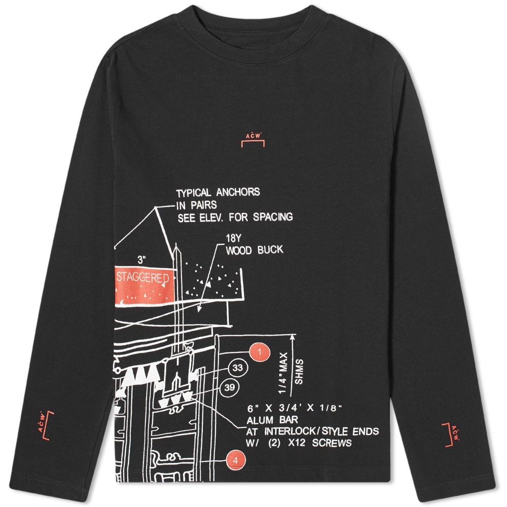 A-COLD-WALL* Long Sleeve Blueprint Tee - 1