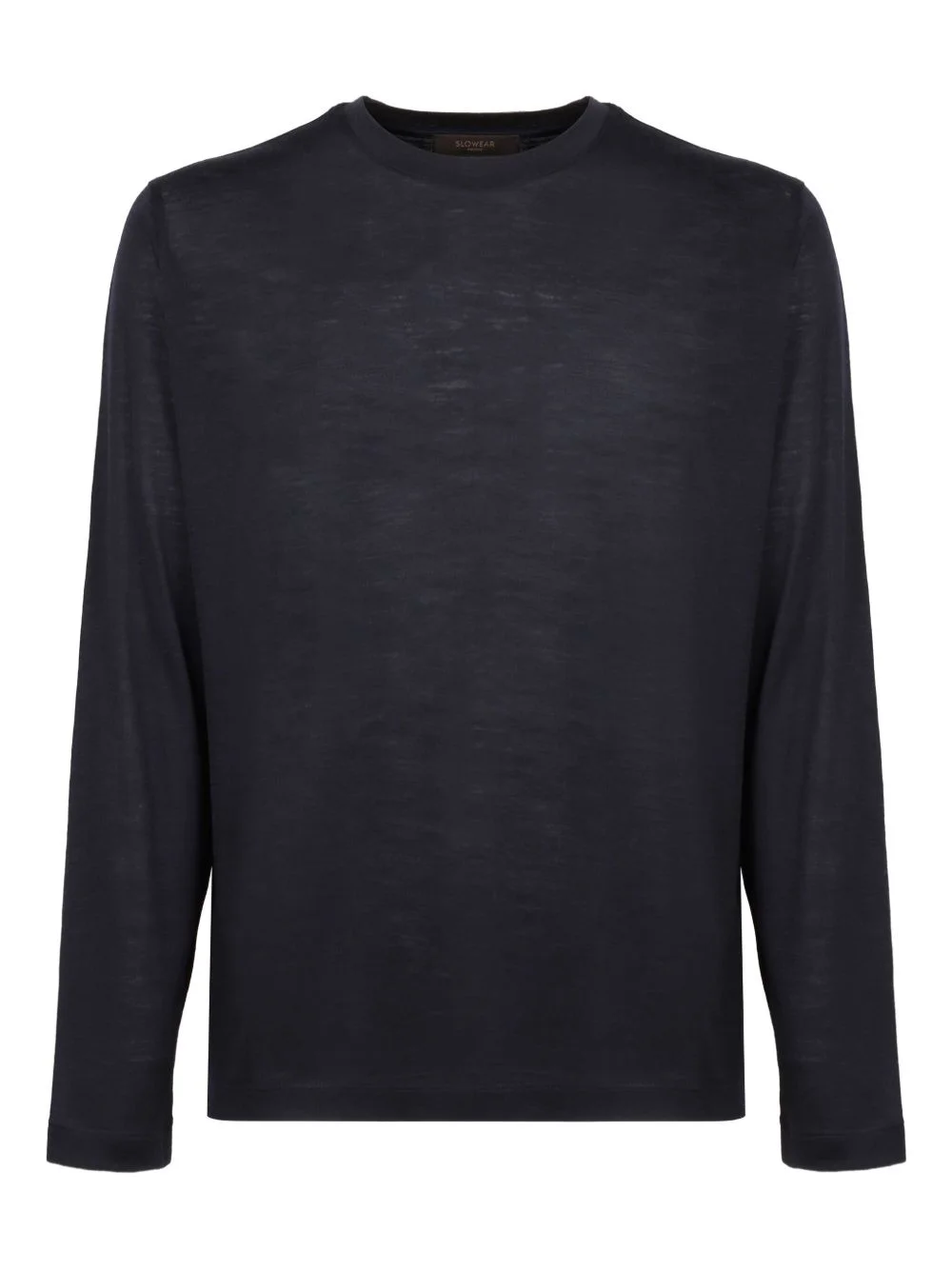 ribbed-collar long-sleeve T-shirt - 1