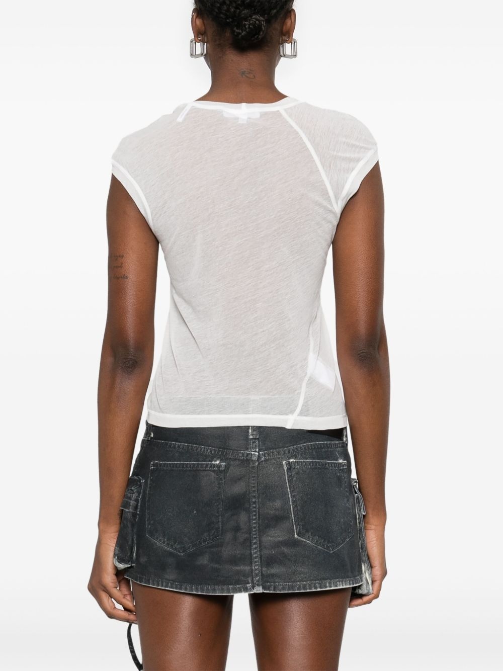 twisted sheer T-shirt - 4