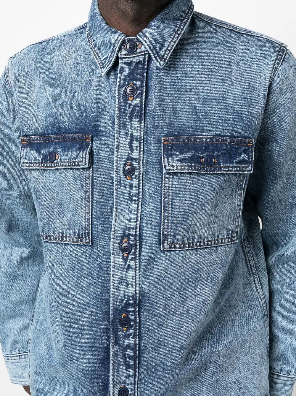 acid-wash denim shirt - 5