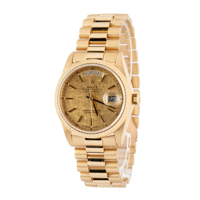 Rolex Day-Date 18038 Champagne Linen Dial - 2