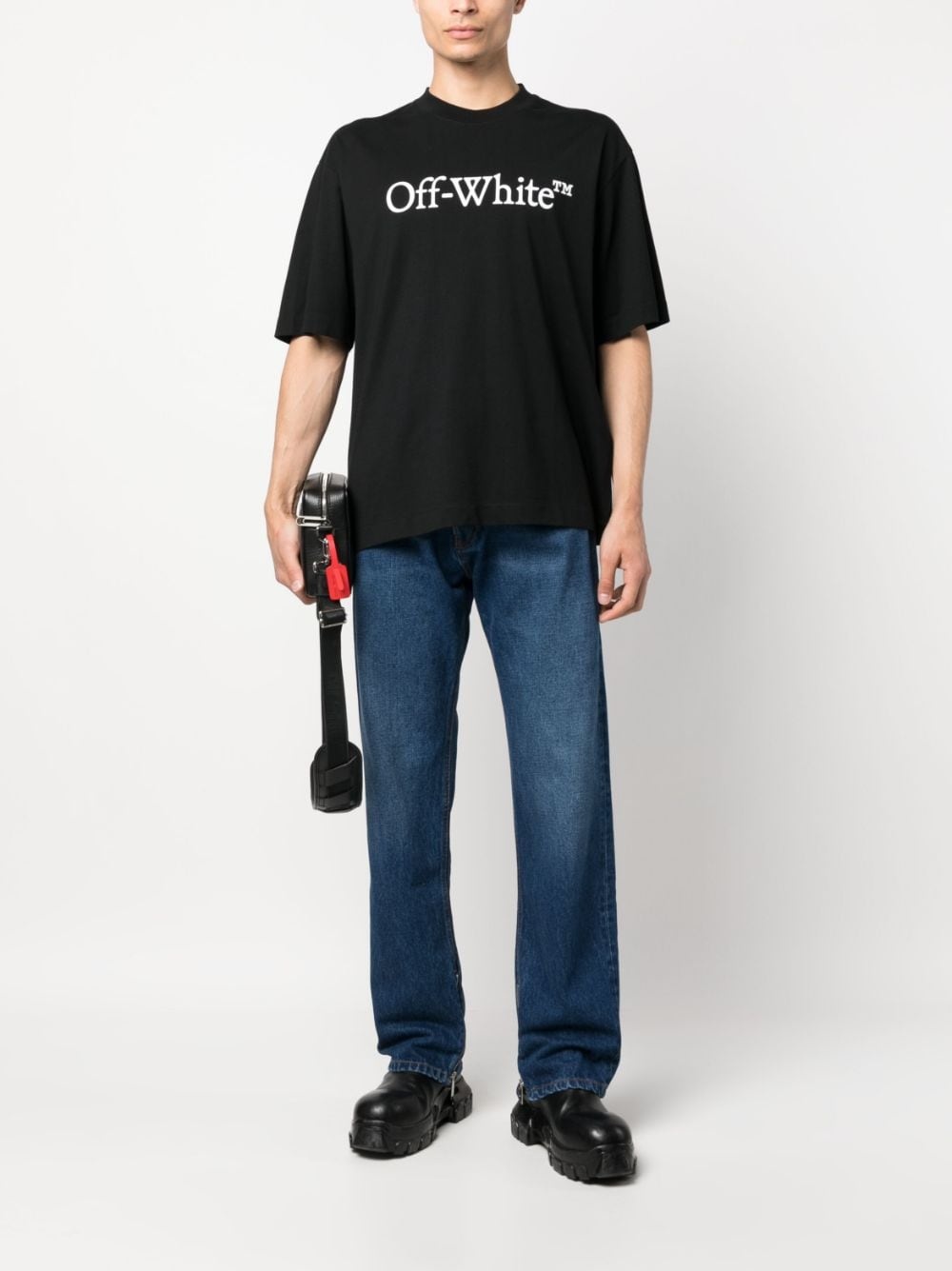 Off-White Big Bookish Skate S/S Tee - Male - Cotton - M - Black