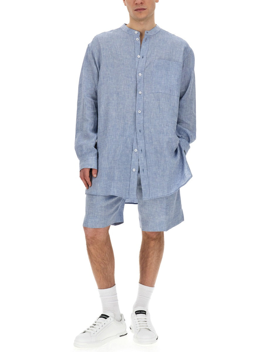 Shirt With Mandarin Collar - 2