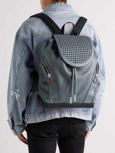 Christian Louboutin Explorafunk Spiked Rubber-Trimmed Full-Grain Leather Backpack outlook