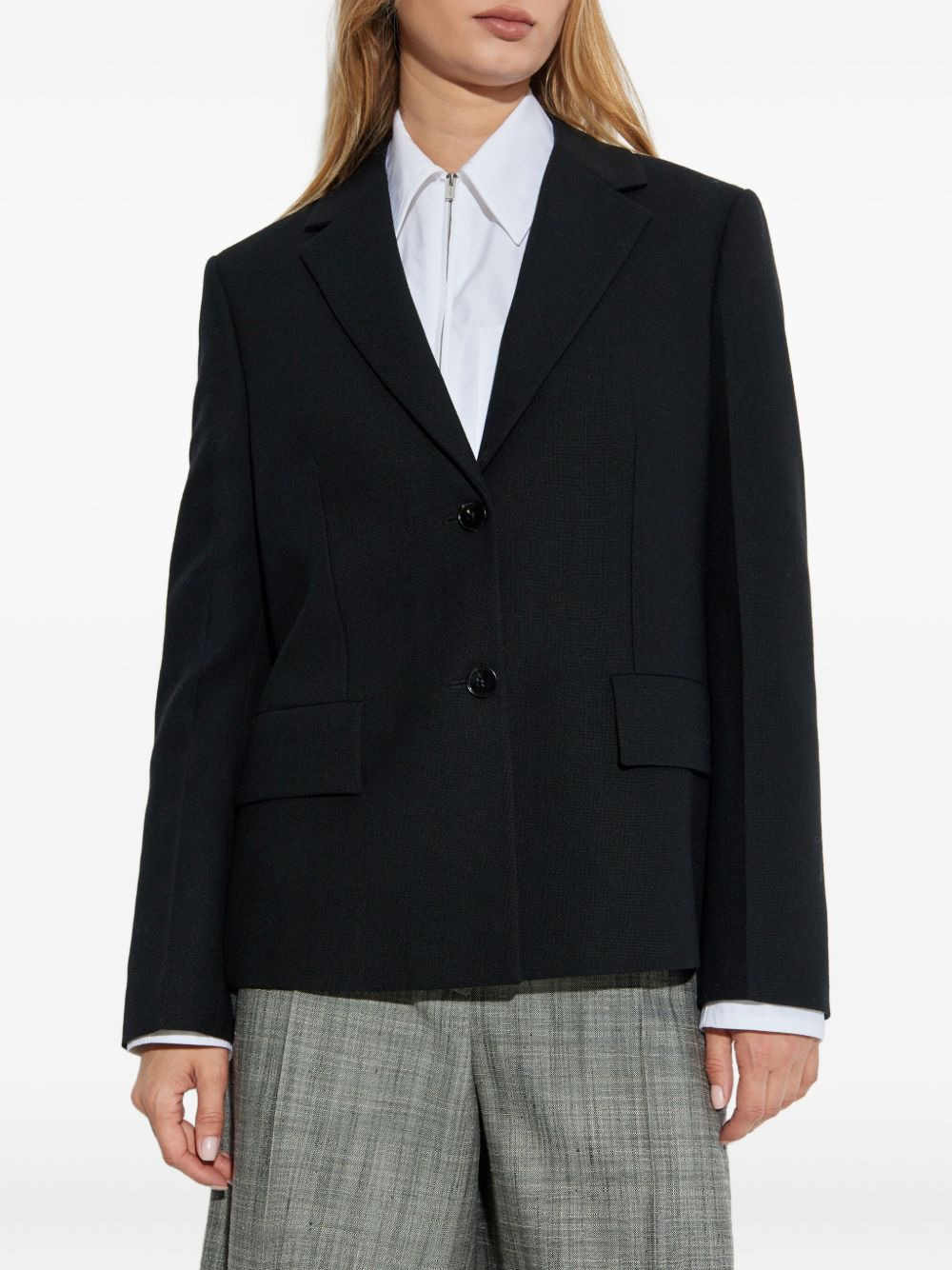 notched-lapel wool blazer - 3