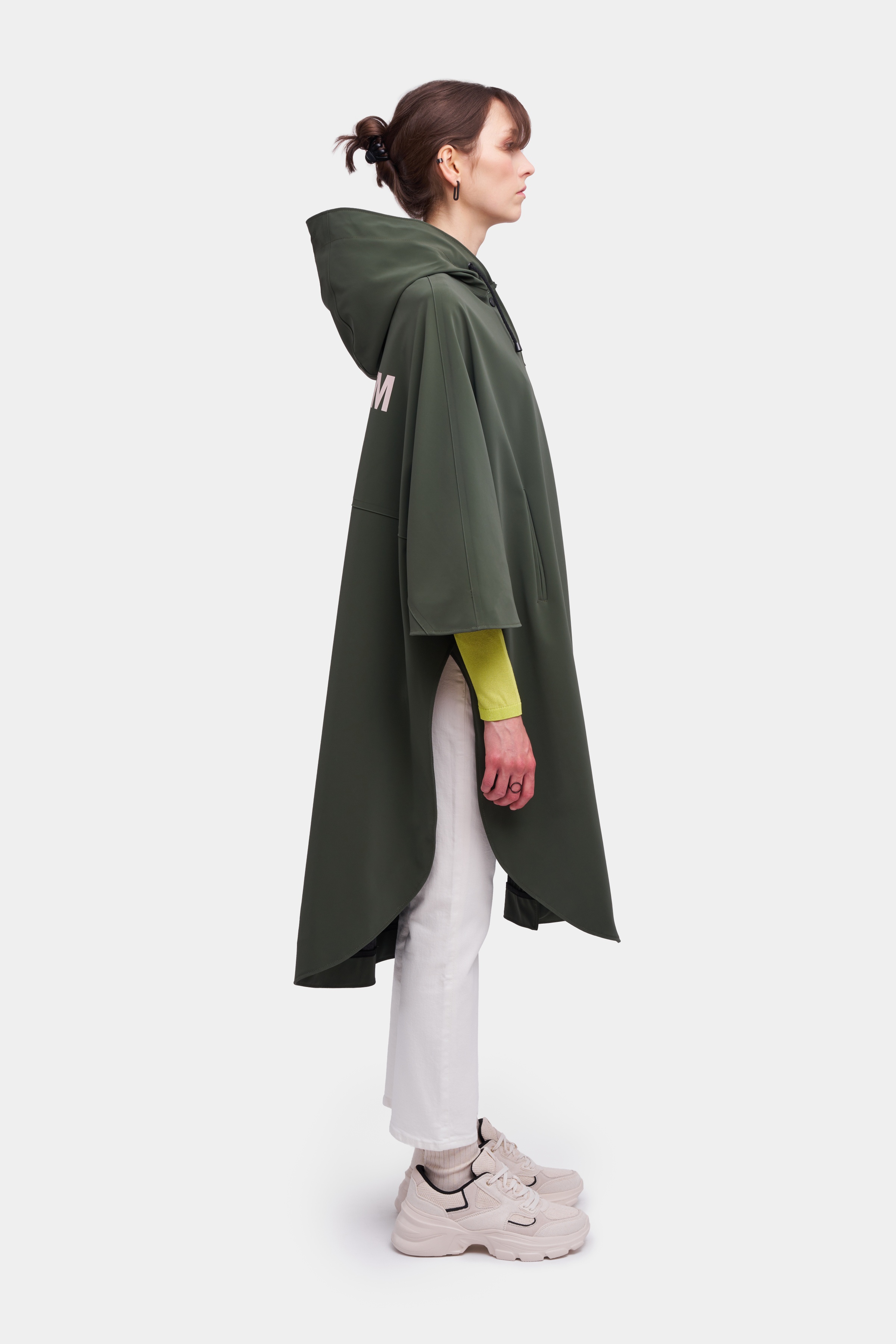 Concert Print Matte Poncho Dark Green - 3