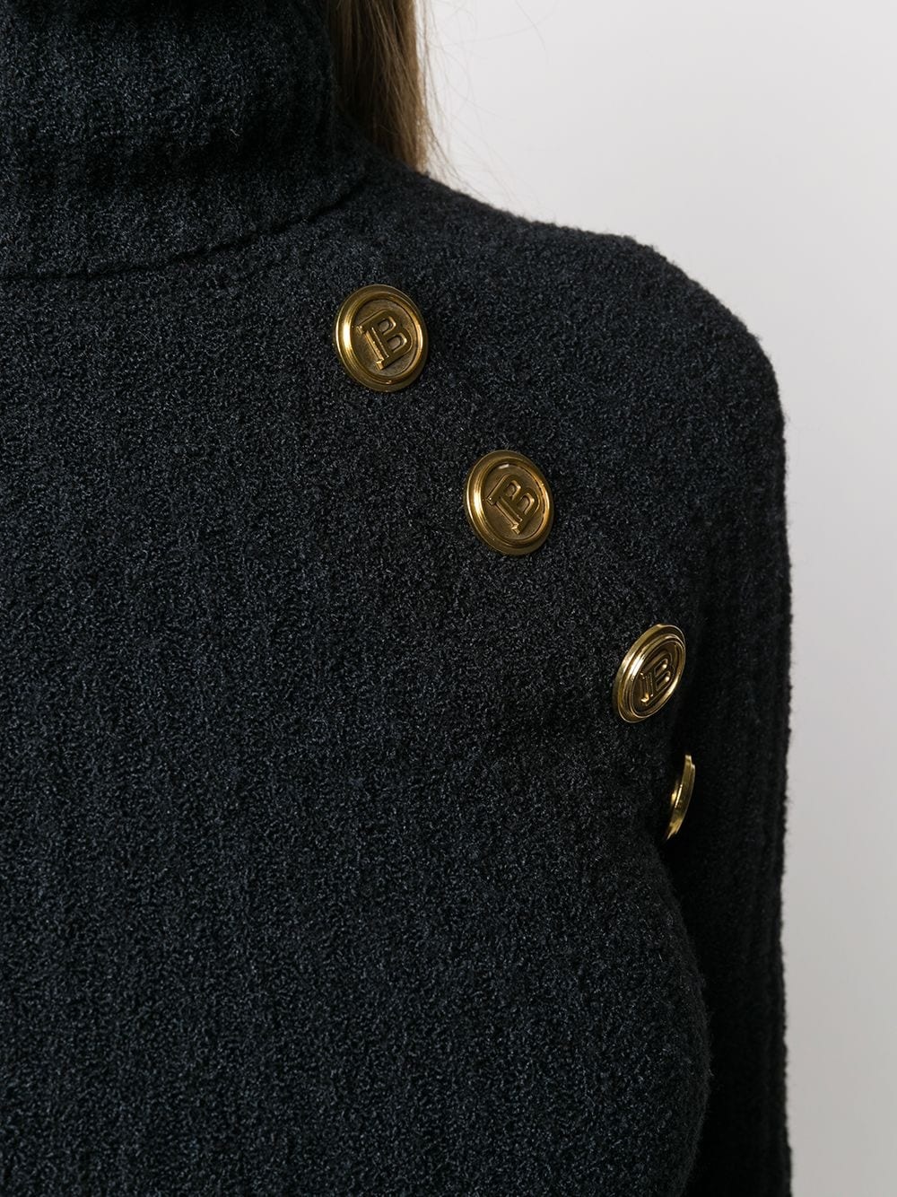 decorative buttons oversized jumper - 5