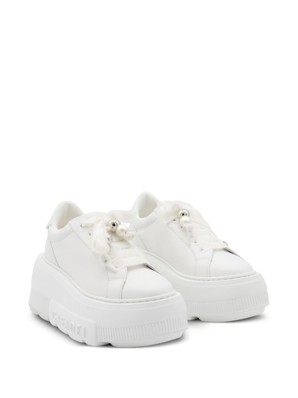 pearl-embellishment sneakers - 2