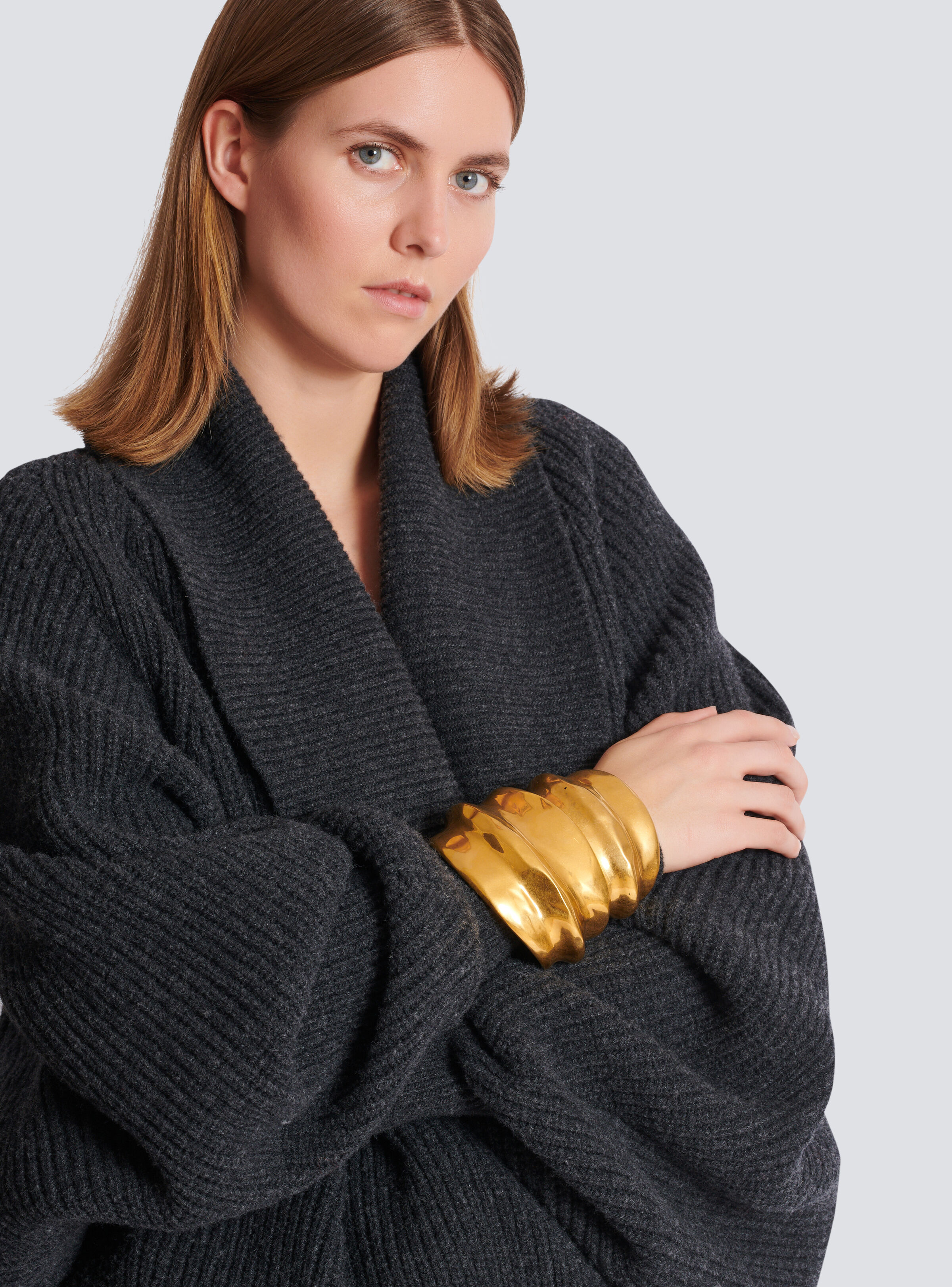 Brass bamboo cuff - 2