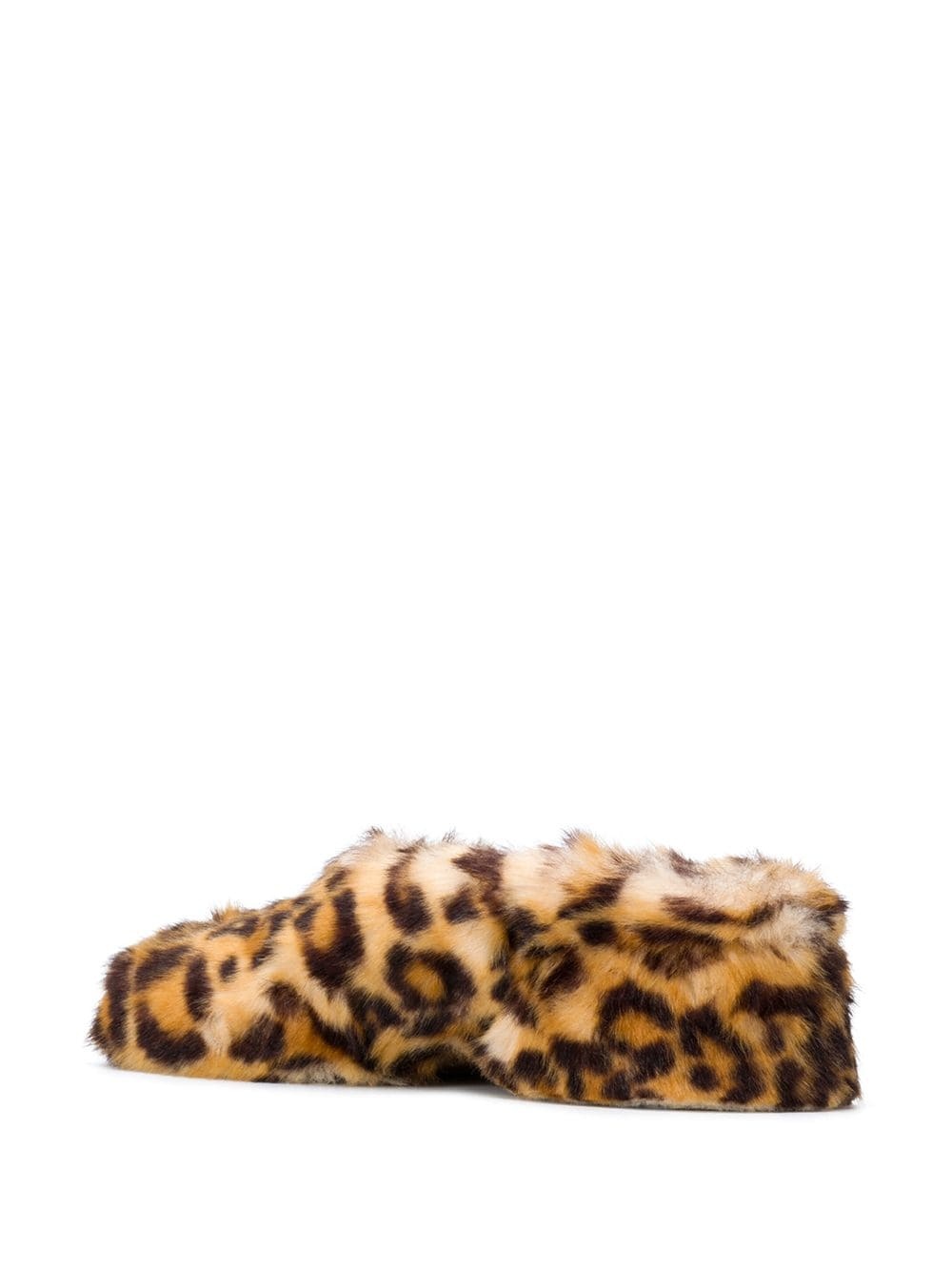 leopard print faux fur mules - 3