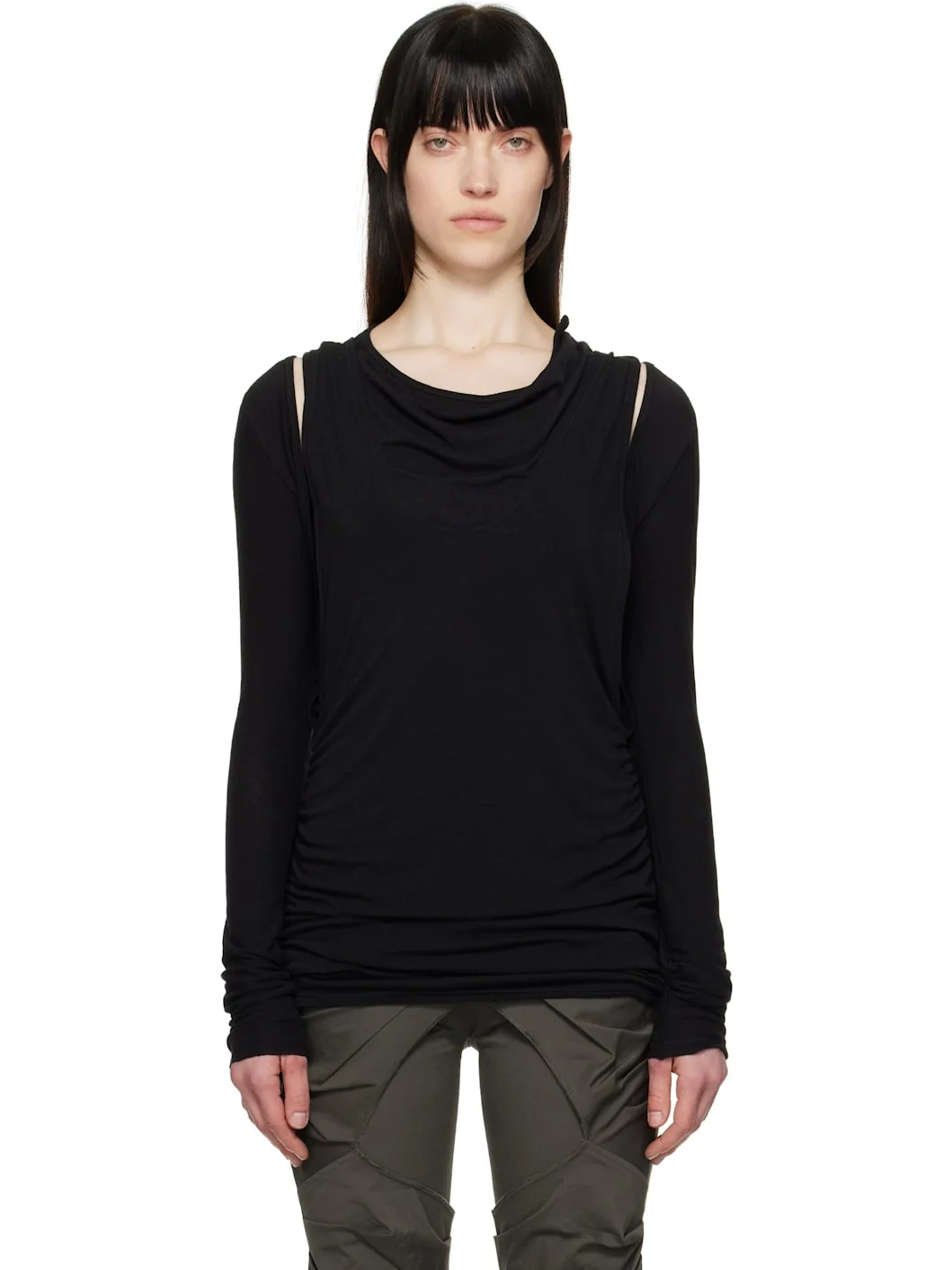 Black Convertible Bolero T-shirt - 1
