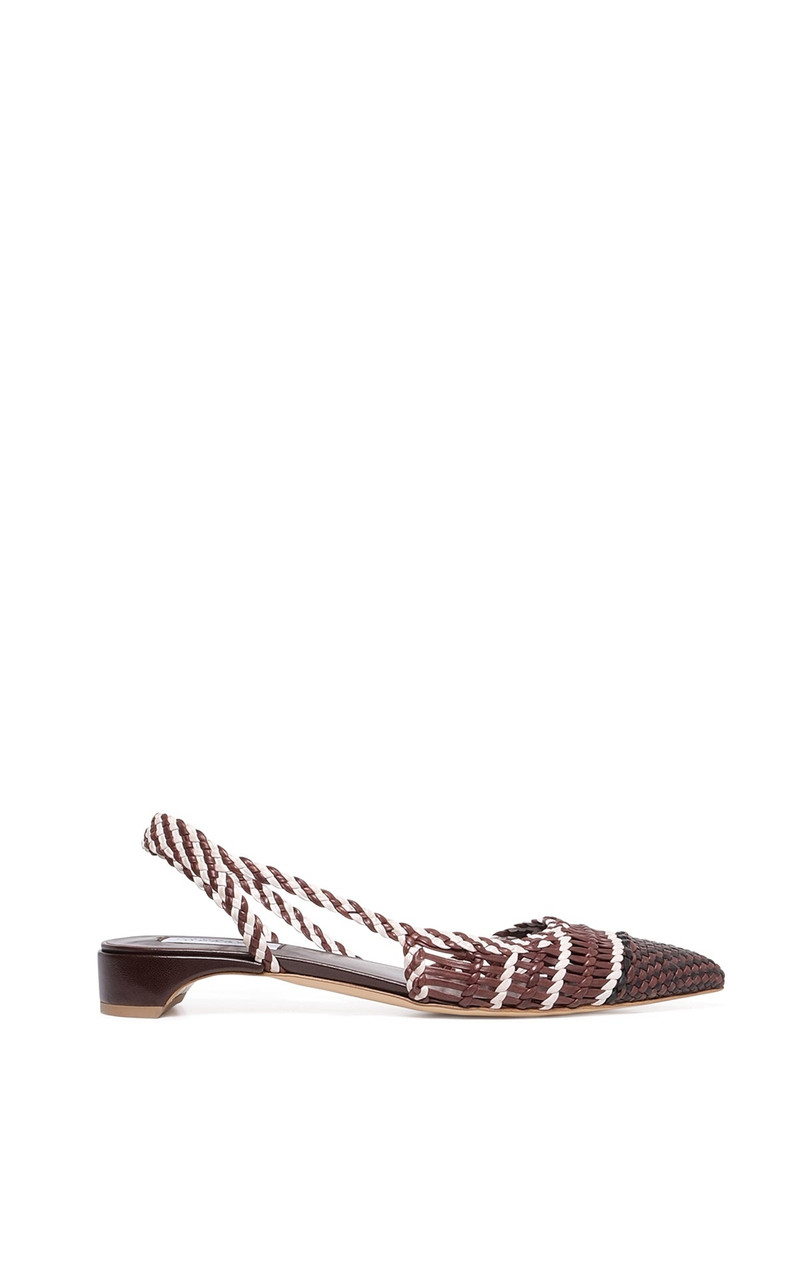Perro Braided Slingback Shoe in Chocolate Multi Leather 1