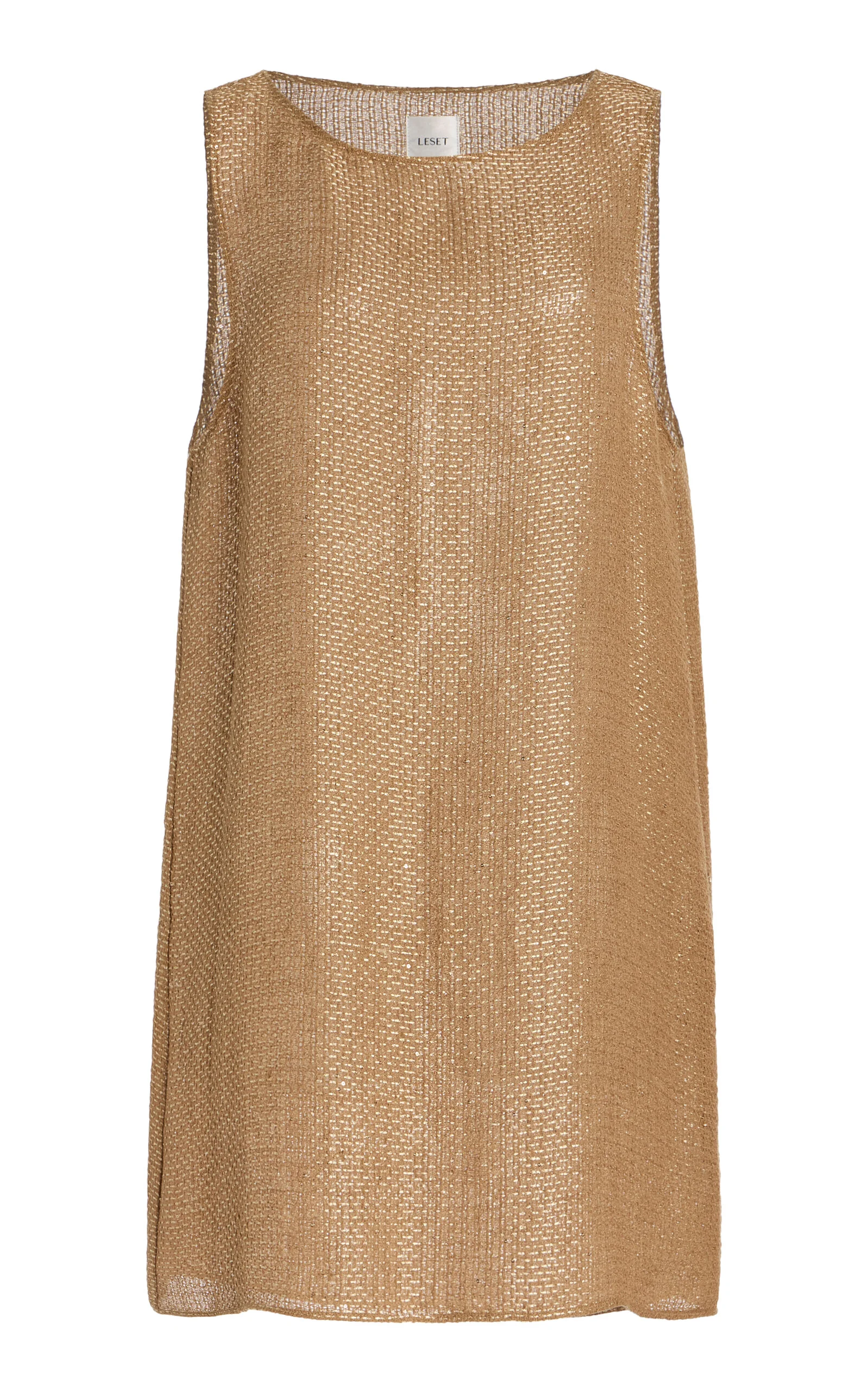 Stella Knit Linen-Blend Mini Dress brown - 1