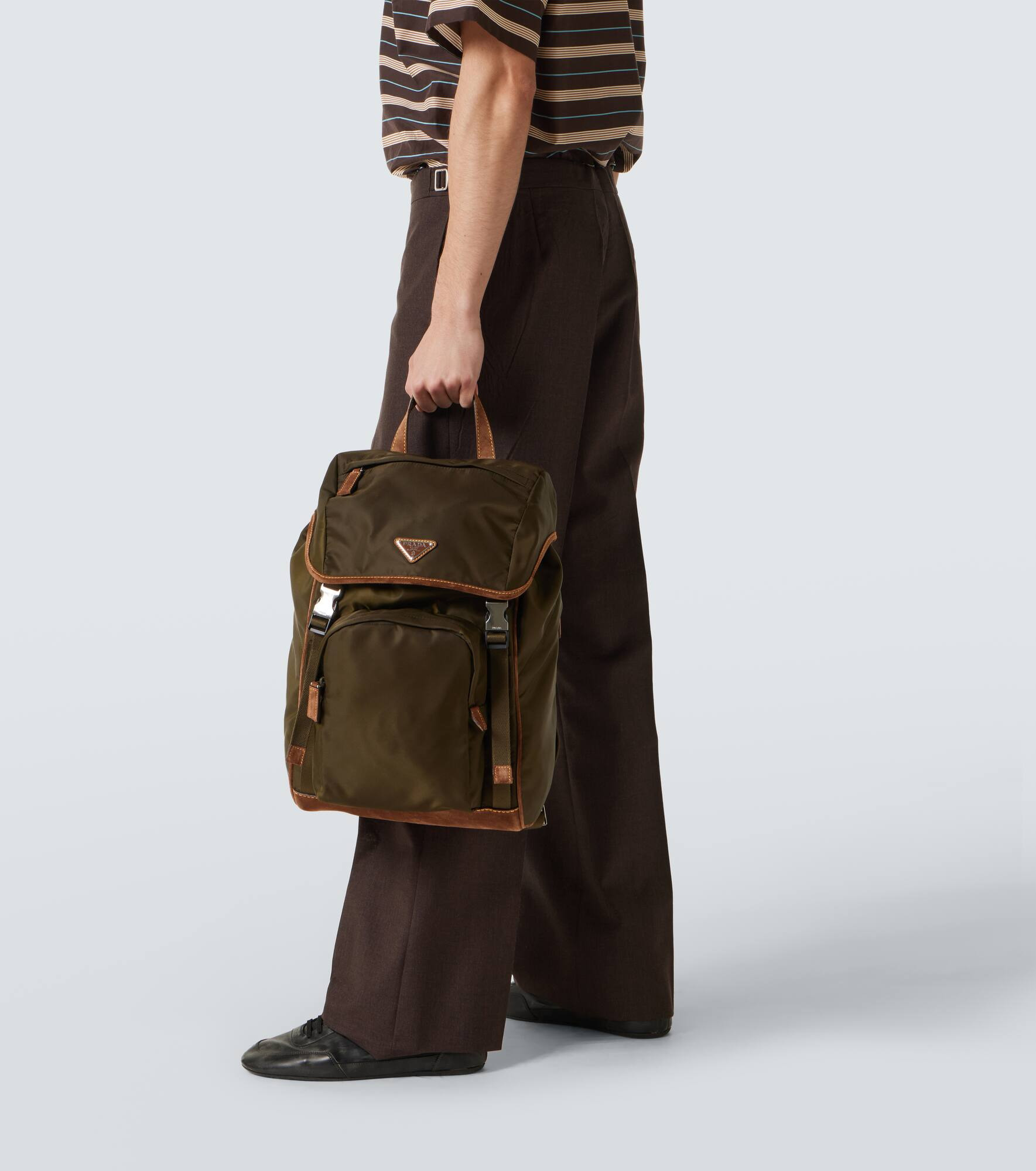 Re-Nylon suede-trimmed backpack - 2