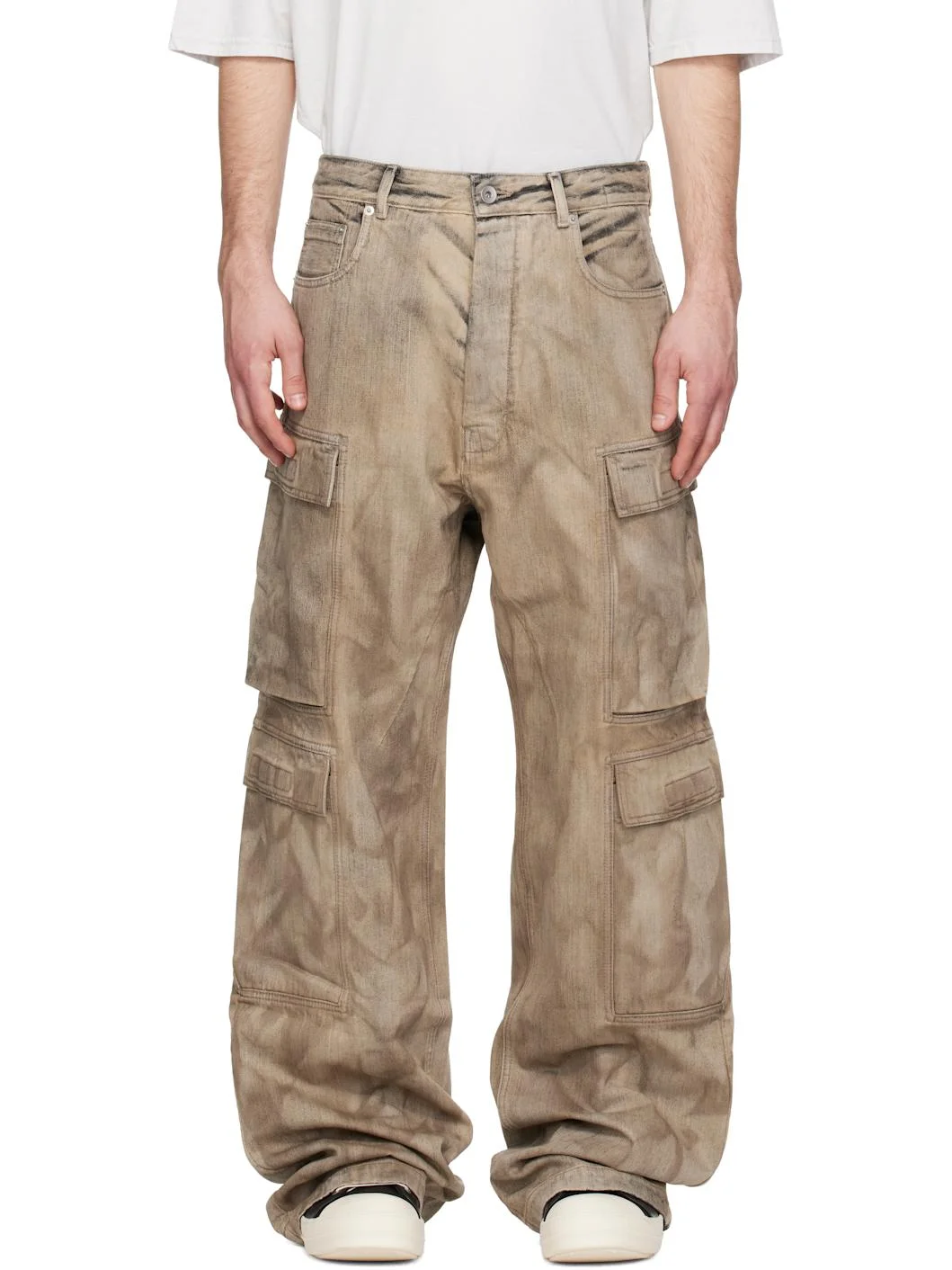Gray Temple Double Cargo Jeans - 1