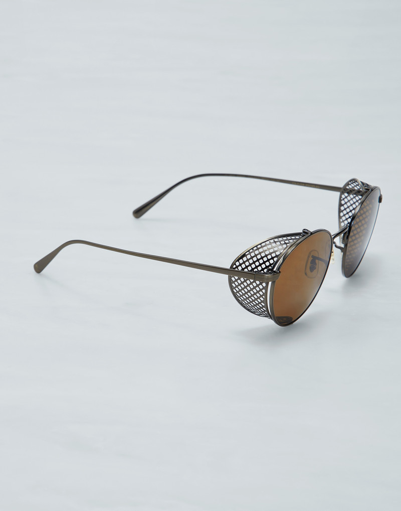 Brunello Cucinelli Cesarino metal sunglasses with side shield outlook