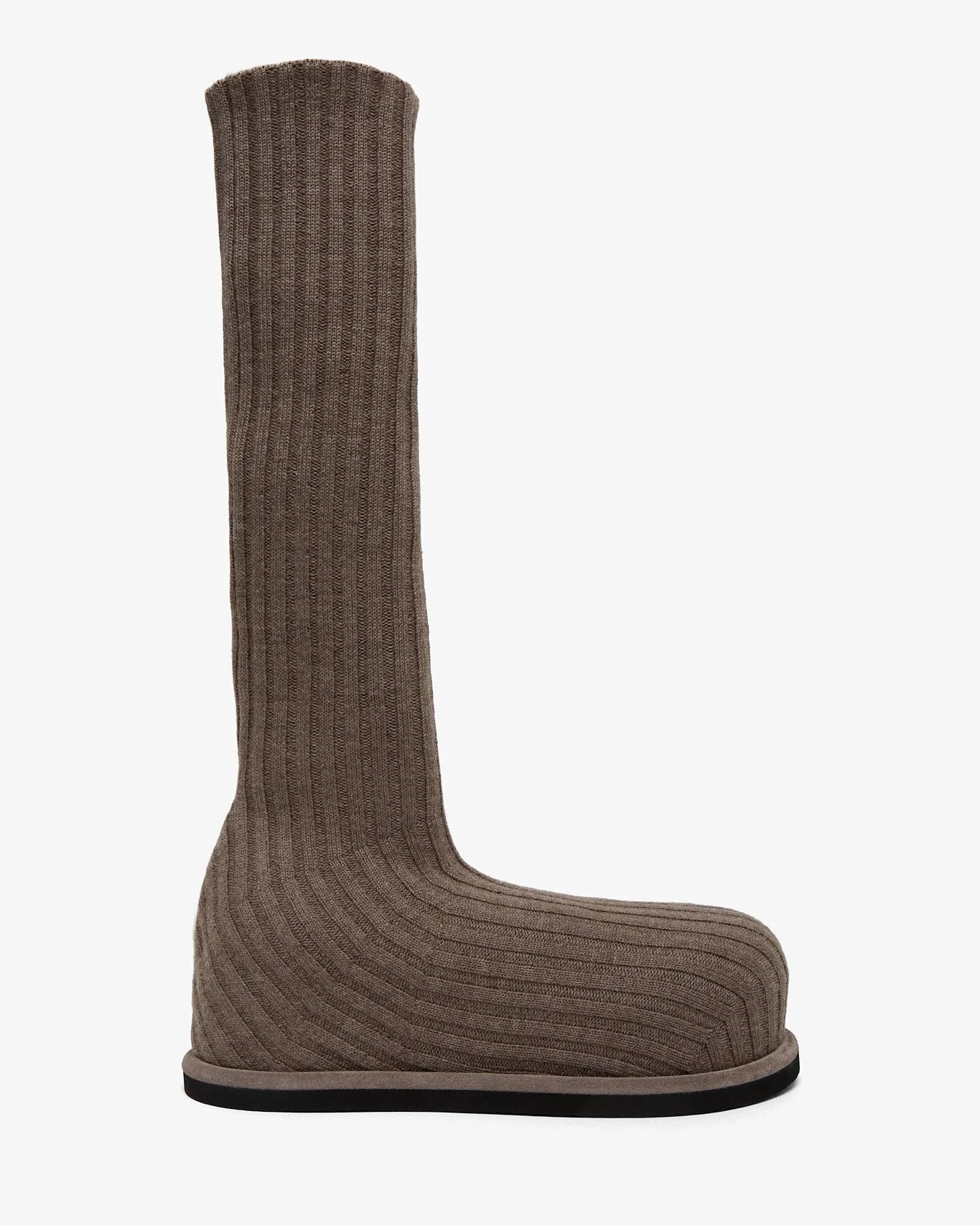 Veneda platform beige knitted stretch boots - 1